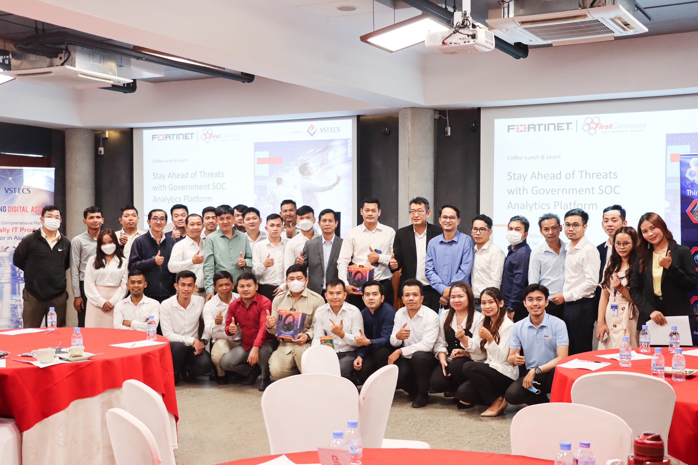 First Cambodia, Fortinet and VSTECS have organized the event “Stay Ahead of Threats with  Government SOC Analytics Platform ”